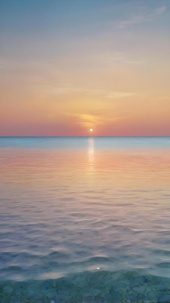 A tranquil vertical image of softly transitioning colors on the horizon, offering an open and soothing backdrop. photo