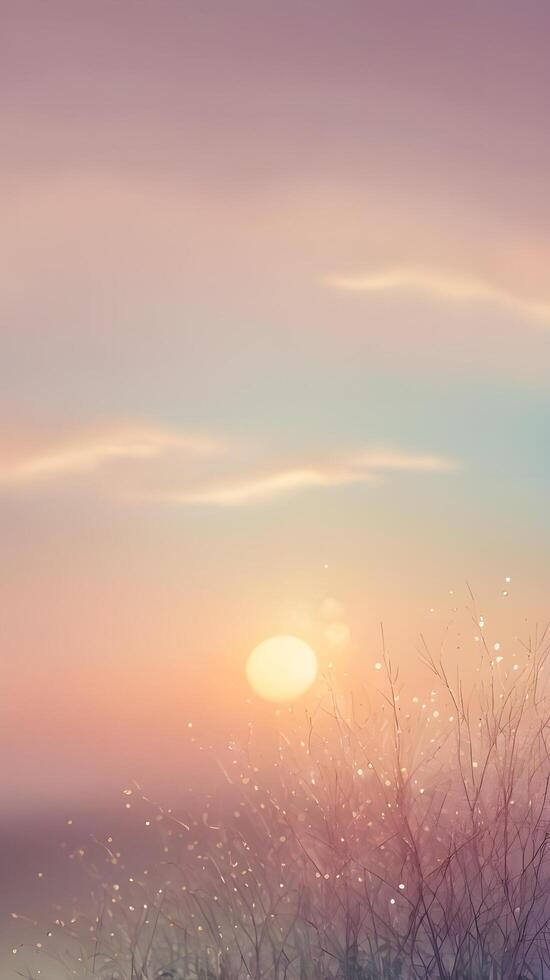 A vertical view of a gentle horizon gradient, merging soft hues for a calm and spacious background. photo
