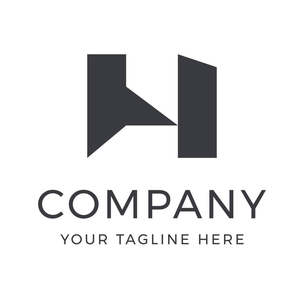 Minimal H letter logo template, New H logo vector