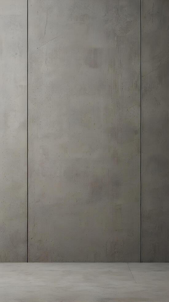 A vertical image of smooth concrete with subtle linear textures, providing a minimalist and modern backdrop with ample space for text. photo