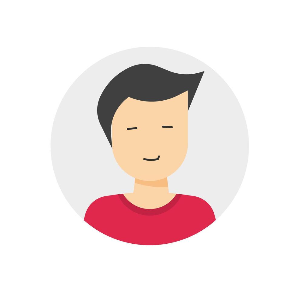 User profile or my account avatar login icon with man male face smile symbol flat , human person member sign isolated on white background vector