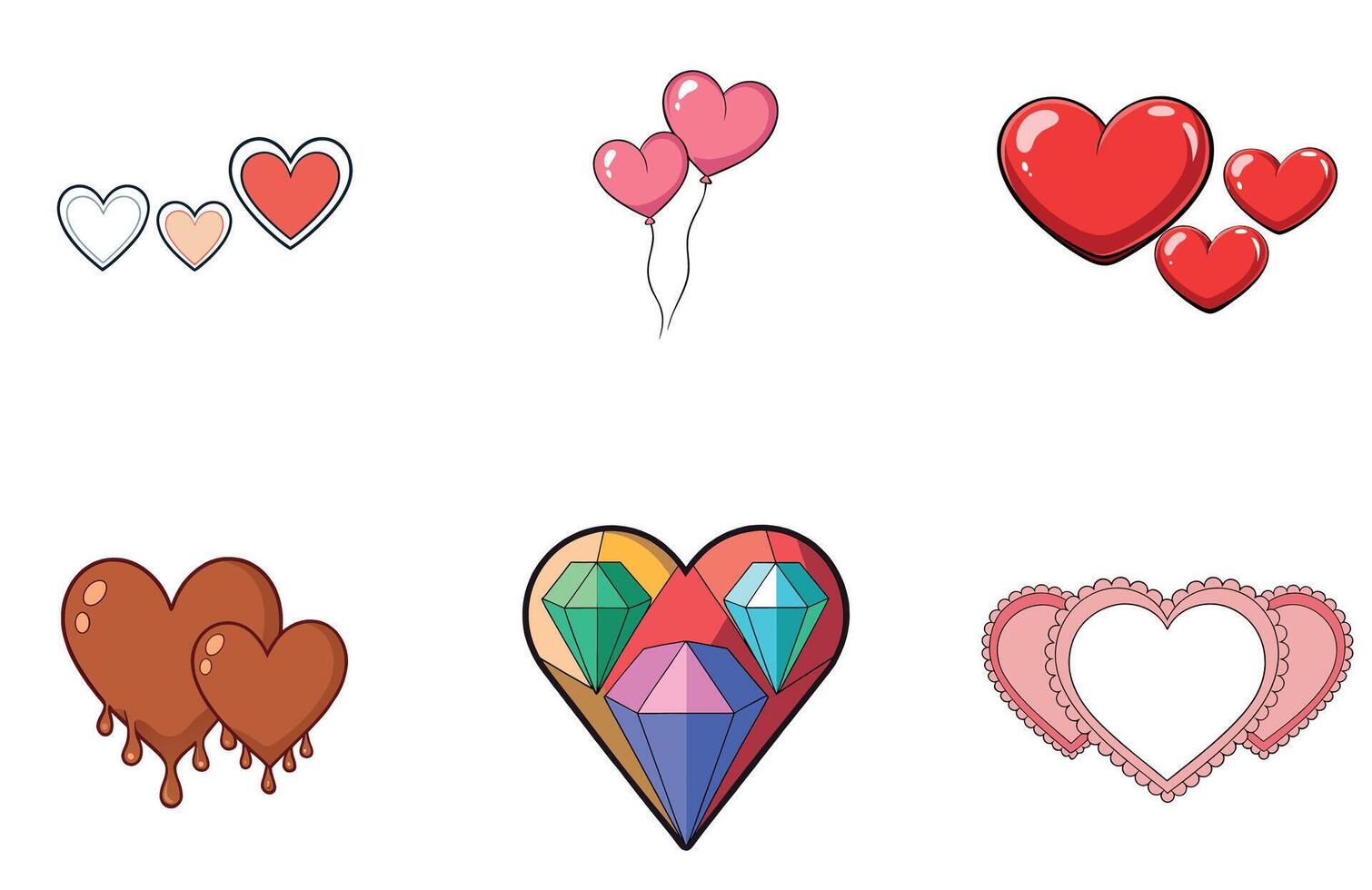 Adorable Fluffy Valentine Bundle - A Sweet. Cuddly Collection Icons vector
