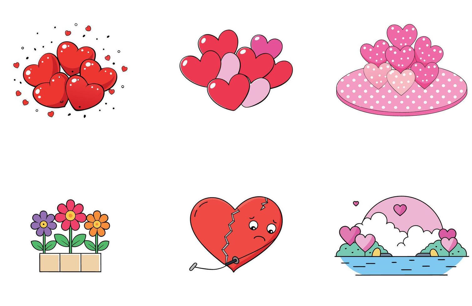 Romantic Valentine Bundle - A Delicious Chocolate Collection Icon vector