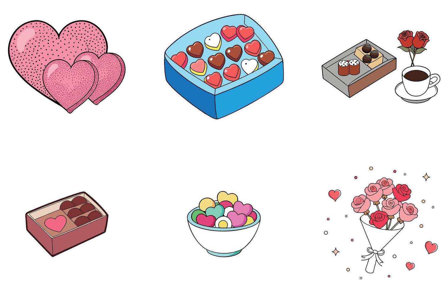 Sweet Valentine Bundle - A Lovely Hearts Collection Icon vector