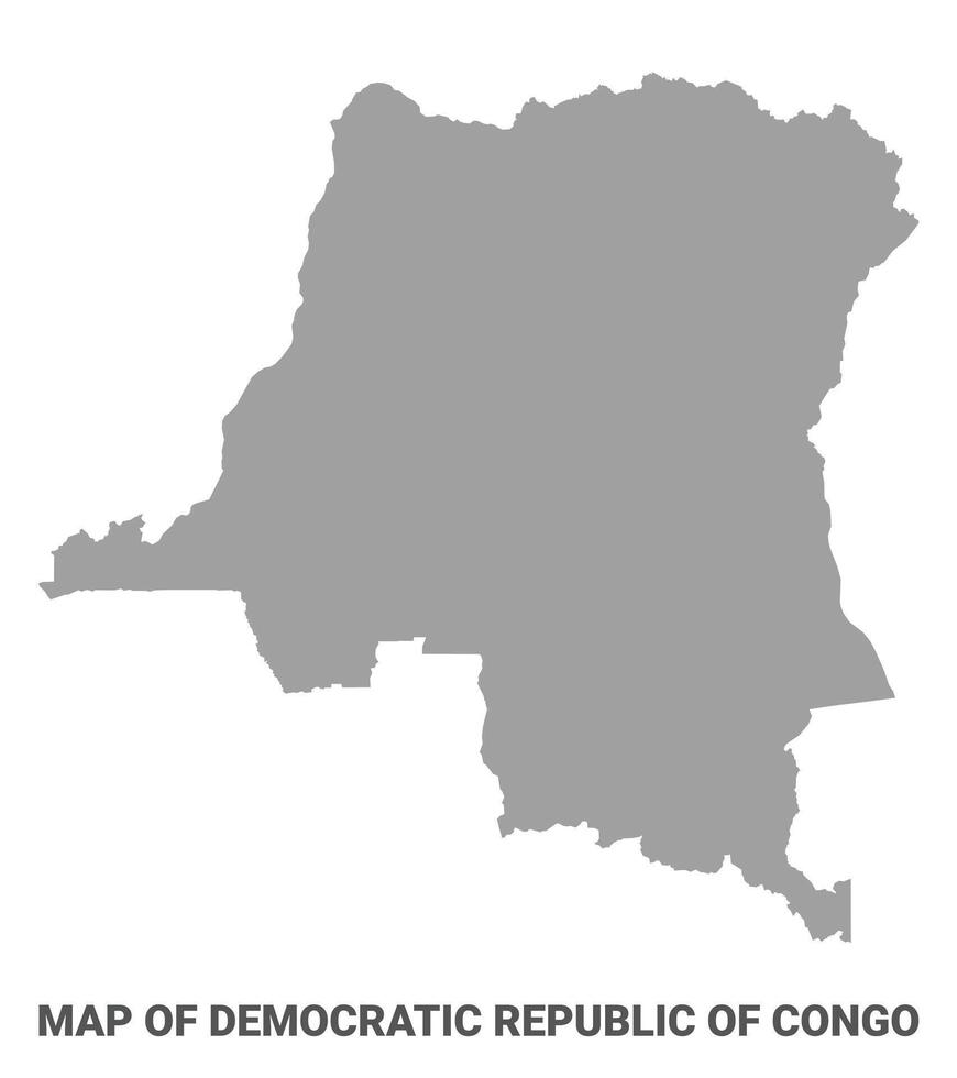 Simple flat Democratic Republic of the Congo map Grey vector