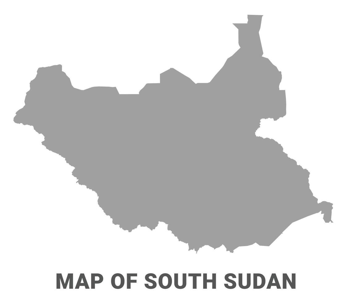 Simple flat South Sudan map Grey vector