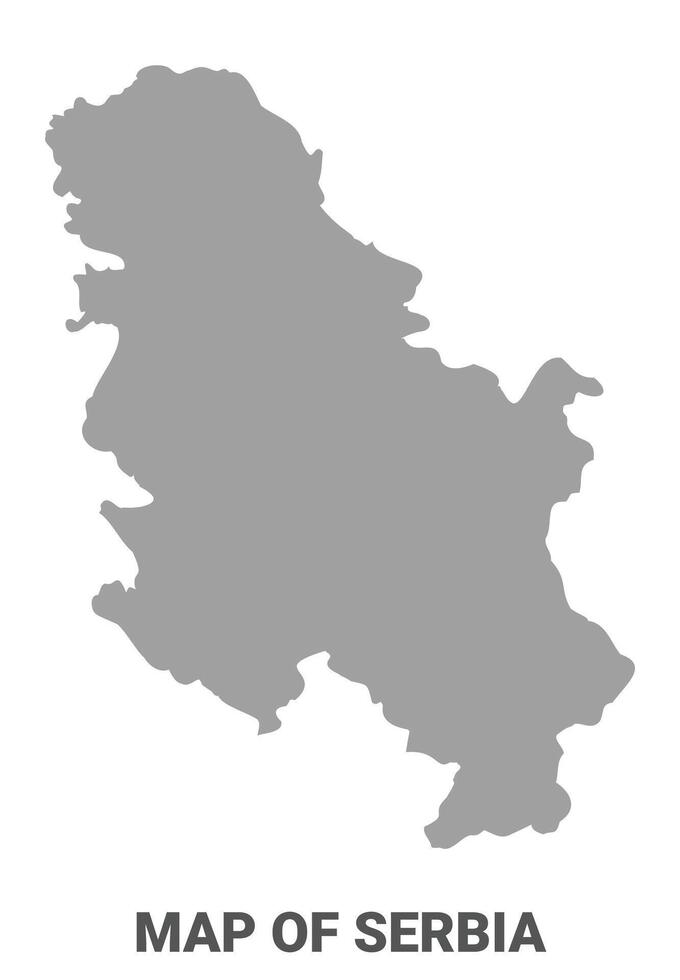 Simple flat Serbia map Grey vector