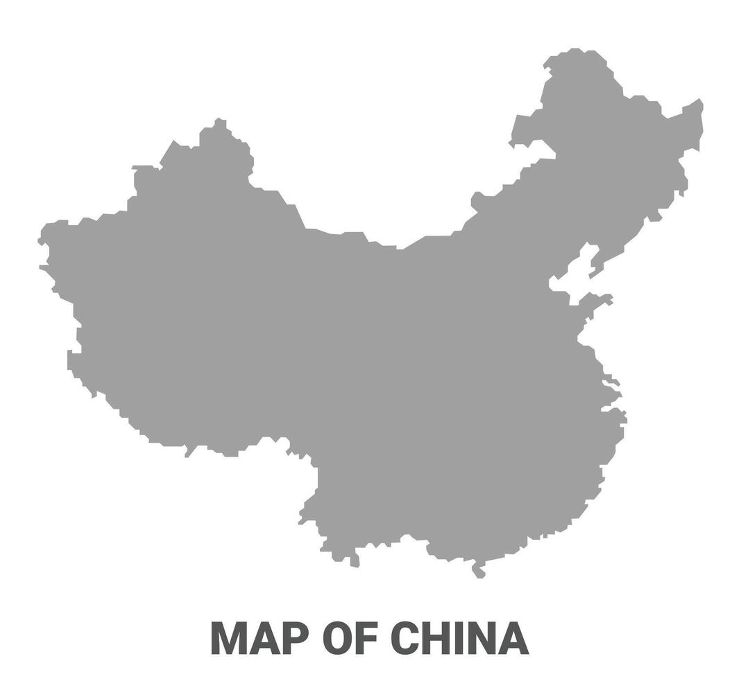Simple flat China map Grey vector