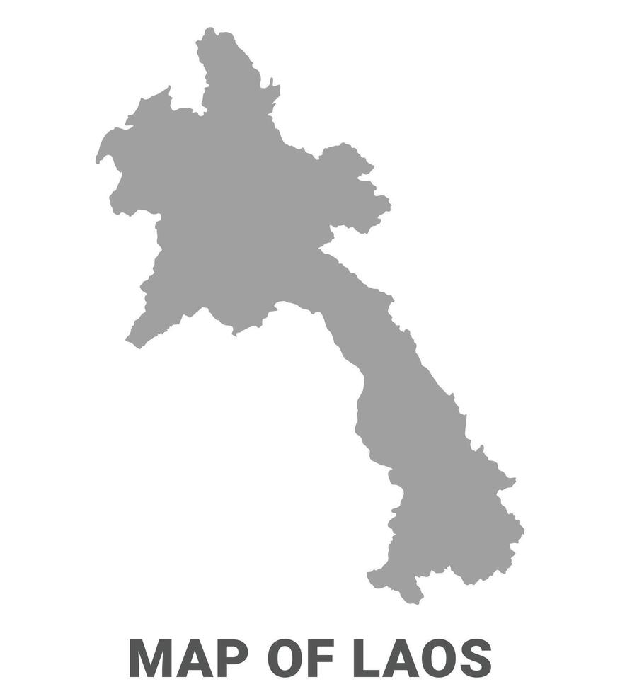 Simple flat Laos map Grey vector