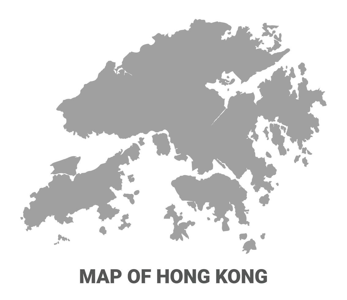 Simple flat Hong Kong map Grey vector