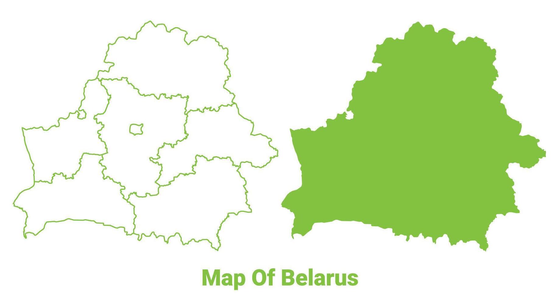 Green Belarus map outline and flat illustration vector