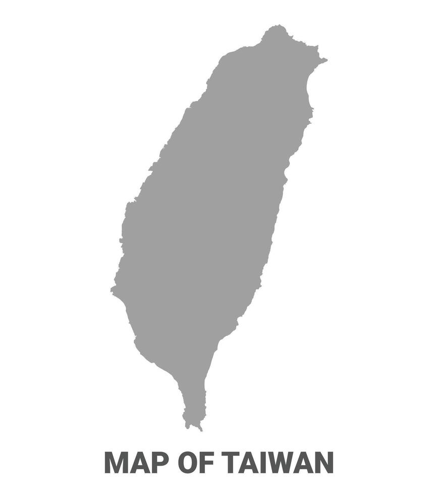 Simple flat Taiwan map Grey vector