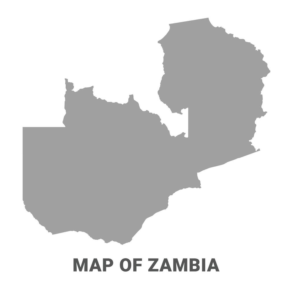Simple flat Zambia map Grey vector