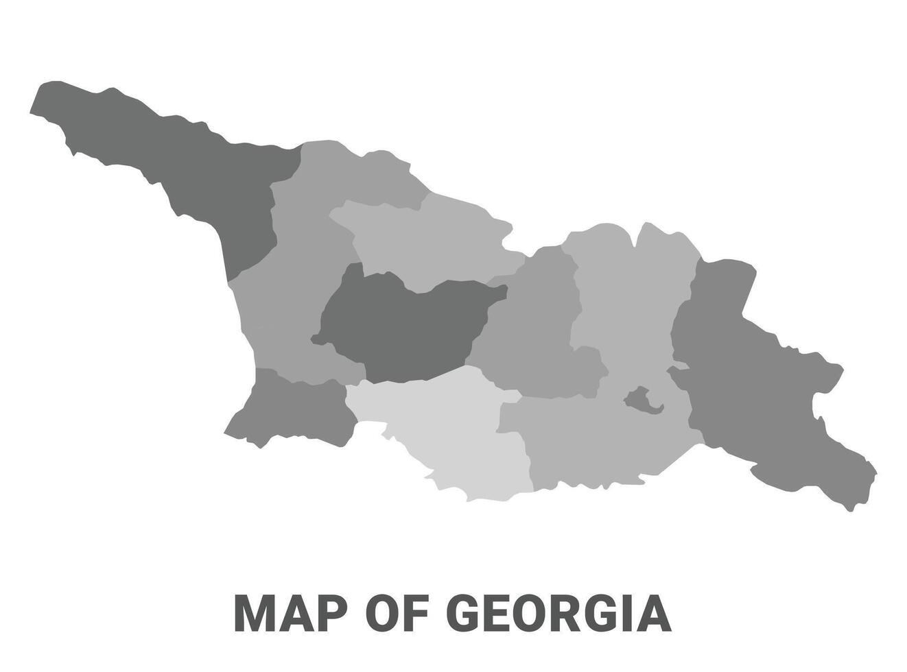 Georgia Greyscale political map simple flat illustration vector