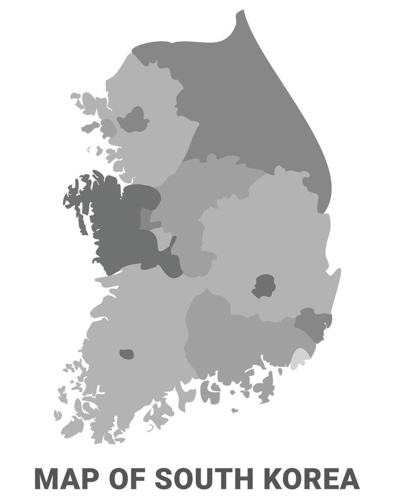 South Korea political map simple flat illustration vector