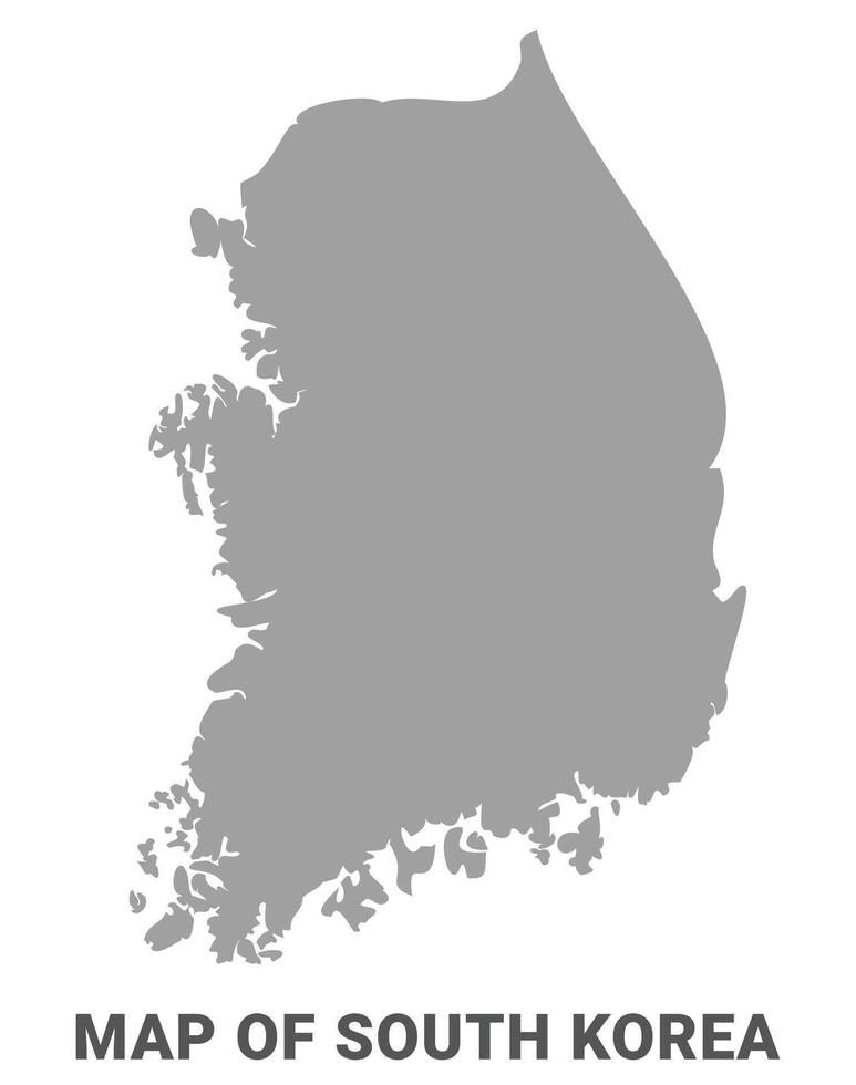 Simple flat South Korea map Grey vector