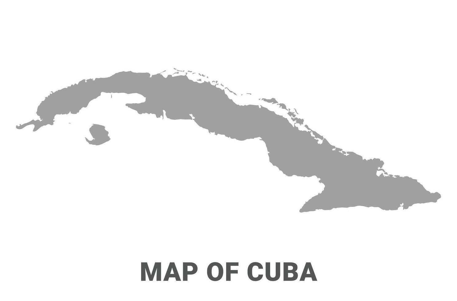 Simple flat Cuba map Grey vector