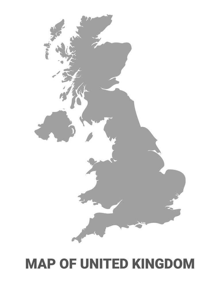 Simple flat United Kingdom map Grey vector
