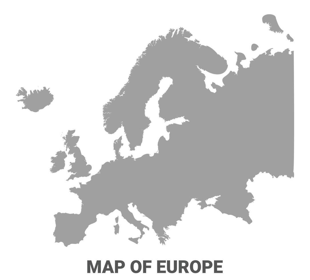 Simple flat Europe map Grey vector