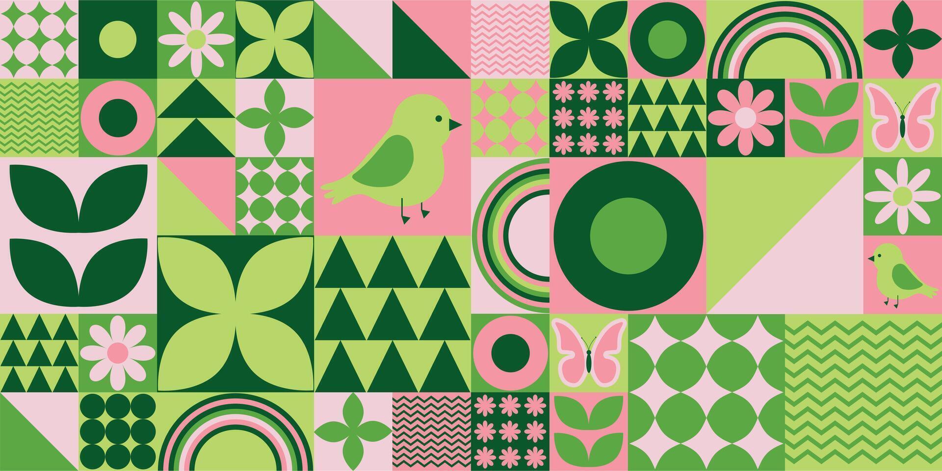 Spring geometric pattern for cover, label, packaging vector