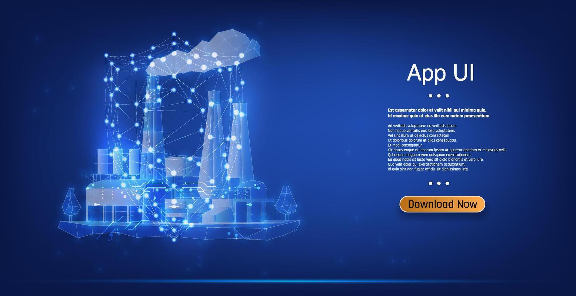 digital interface showcases a blend of industrial visuals and interconnected networks, highlighting advancements in technology and user experience design. vector