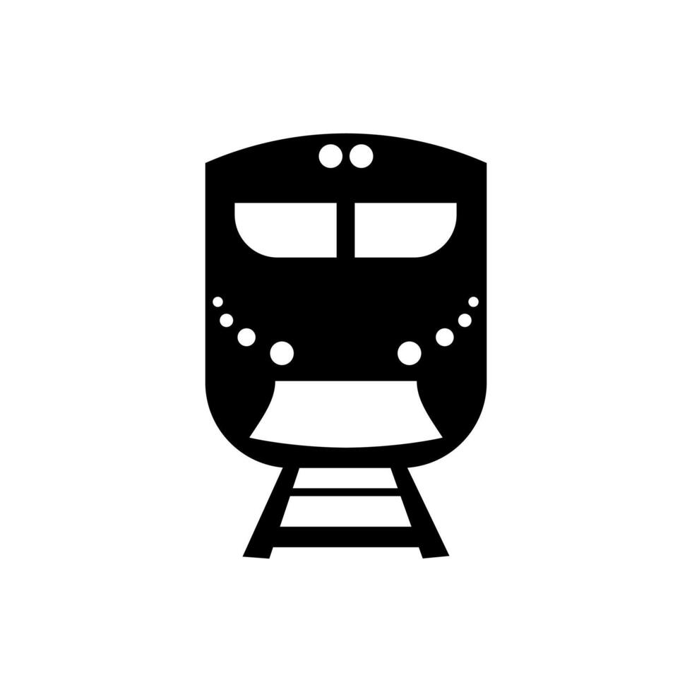 Train, subway flat icon black for transportation apps and websites vector