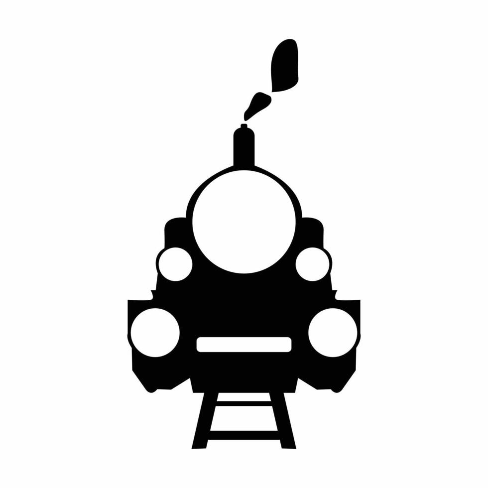 Train flat icon black for transportation apps and websites vector