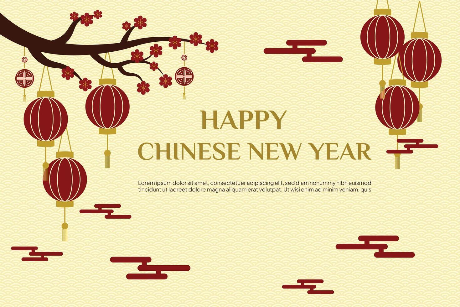 oriental chinese new year background template vector