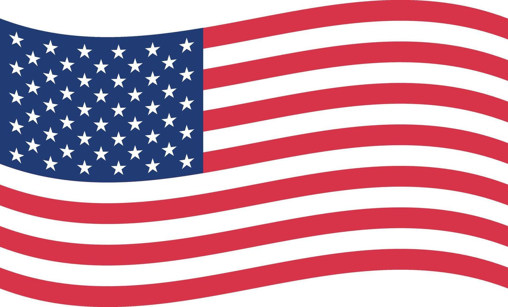 Waving Rectangle USA Flag United States of America vector