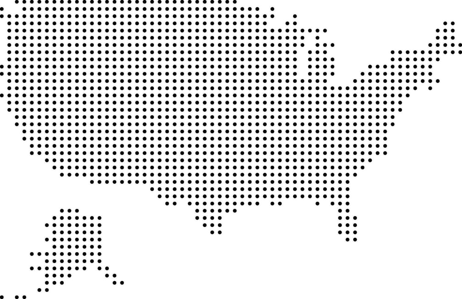 Black Dot USA Map American Country vector