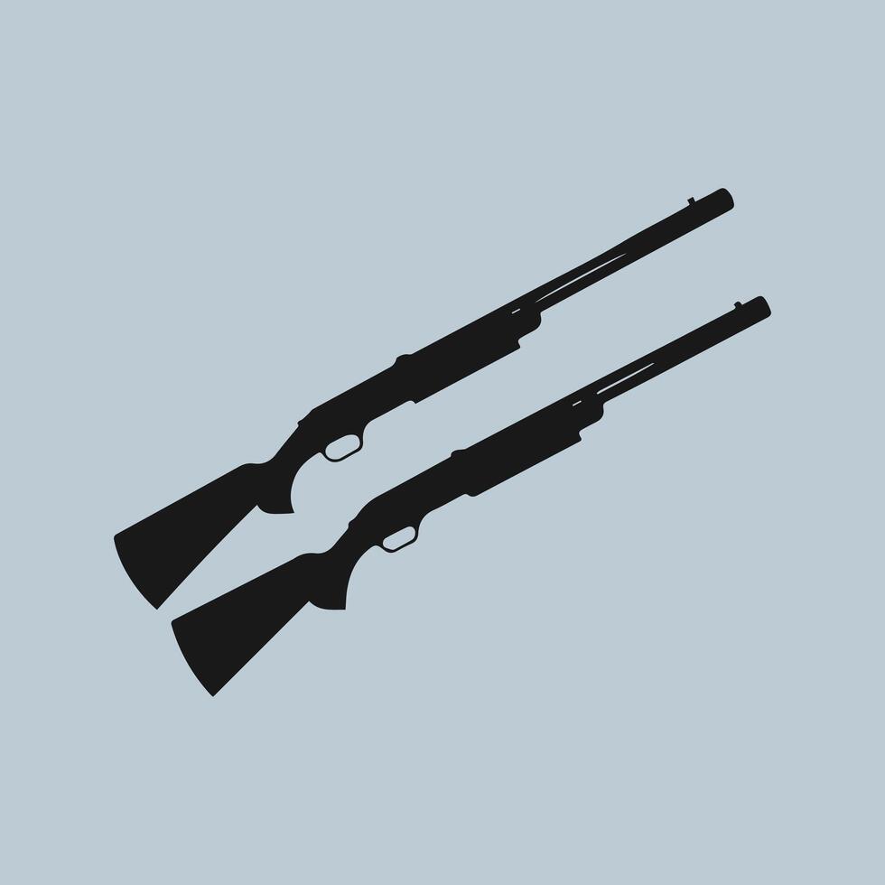 Shotguns Silhouette Design Perfect for Hunting and Outdoor Graphics vector