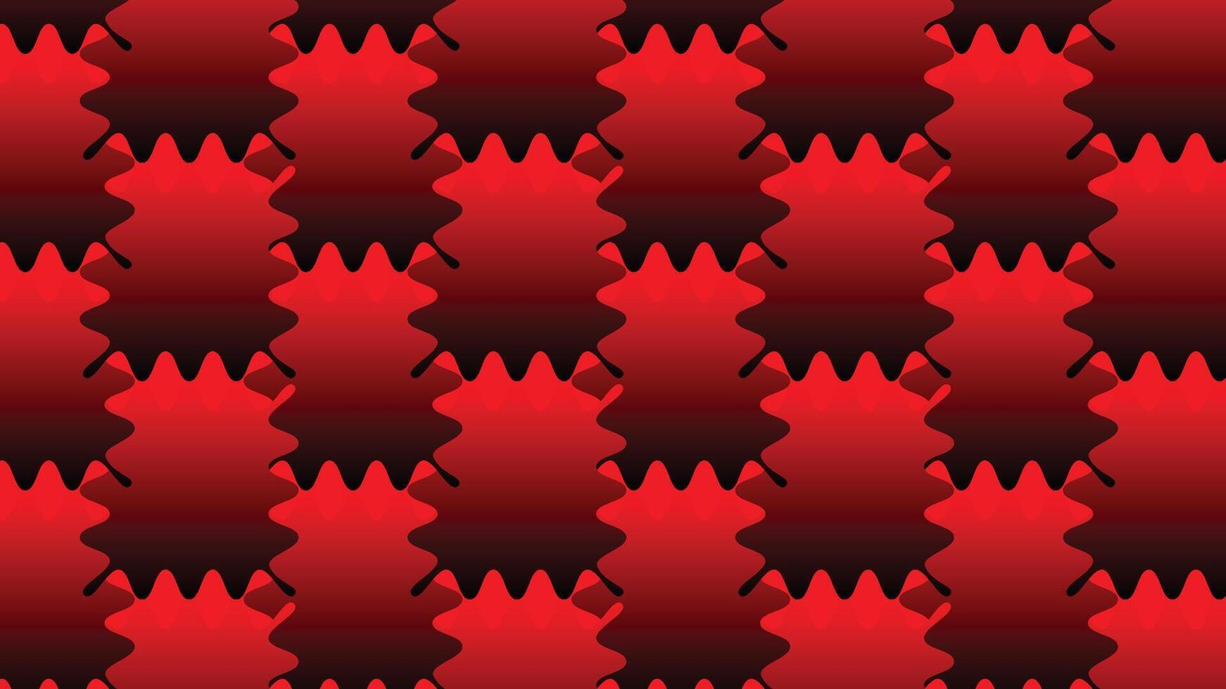 A red and black pattern with many black shapes vector