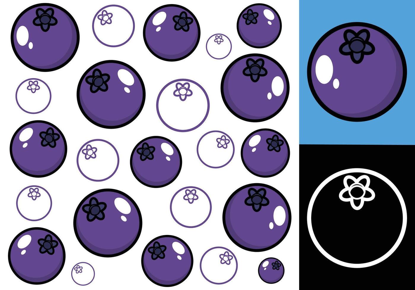 Blueberry fruit pattern design vector