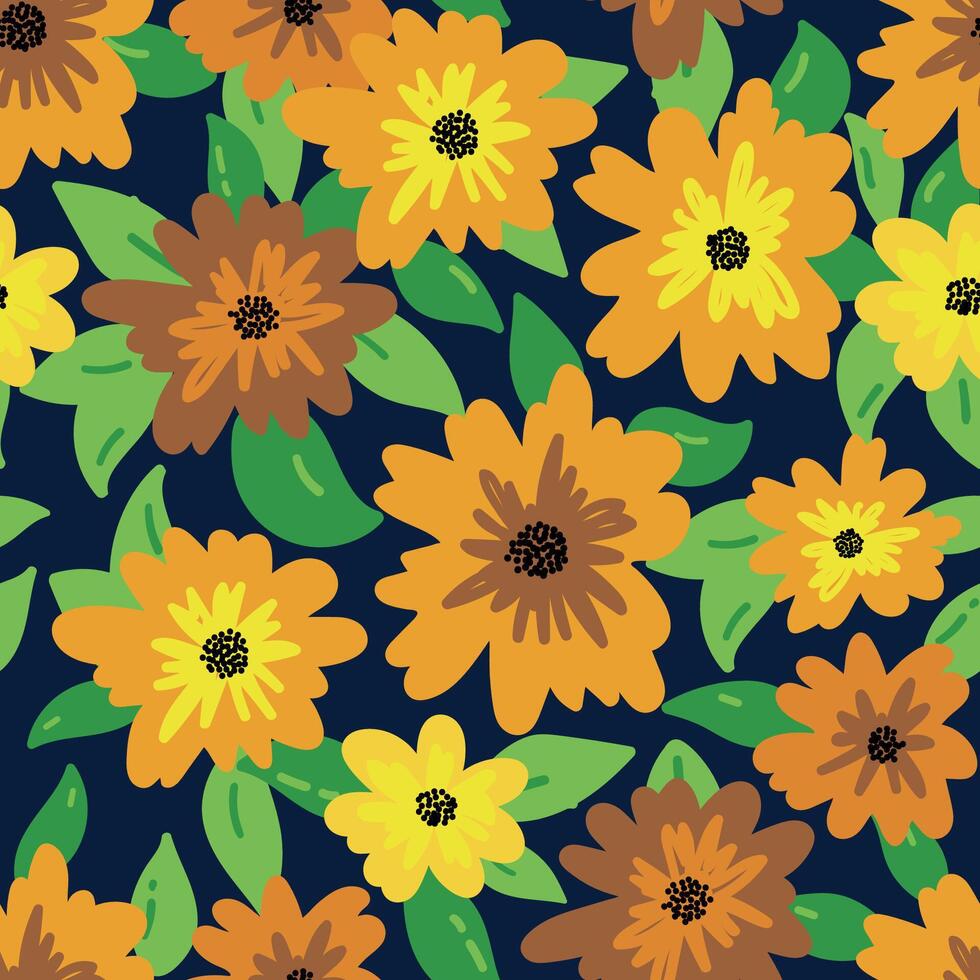 Vintage floral seamless pattern featuring fields flowers and hearbs. Perfect for wrapping, textile, fabric, cover and more vector