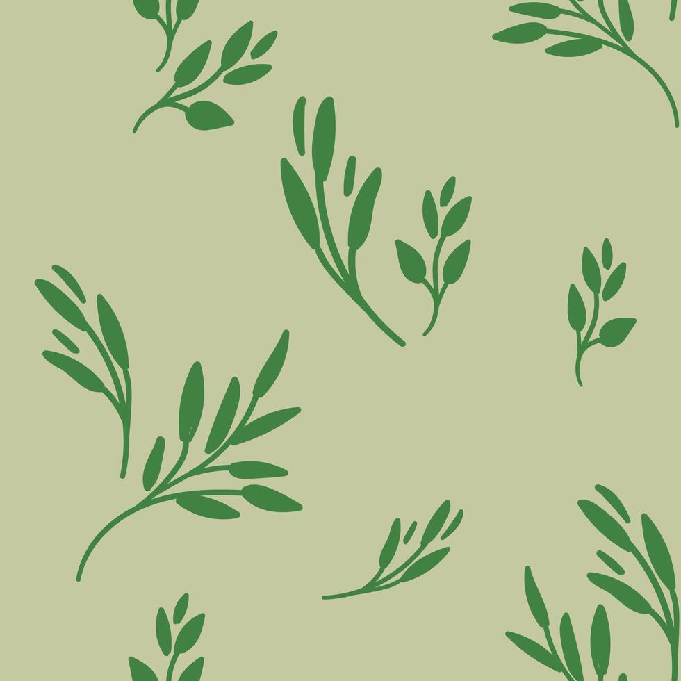 a light green background with leaves on it vector