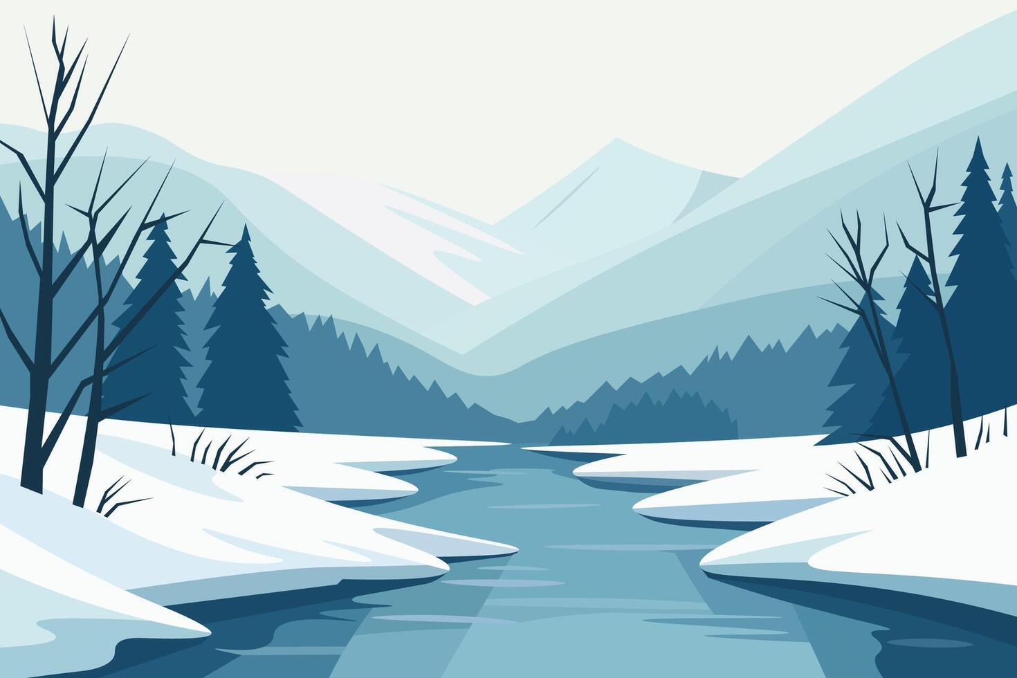 Winter's Gentle Flow vector