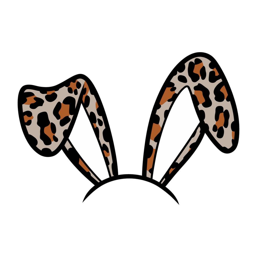 Leopard Print Bunny Ears Headband Illustration vector