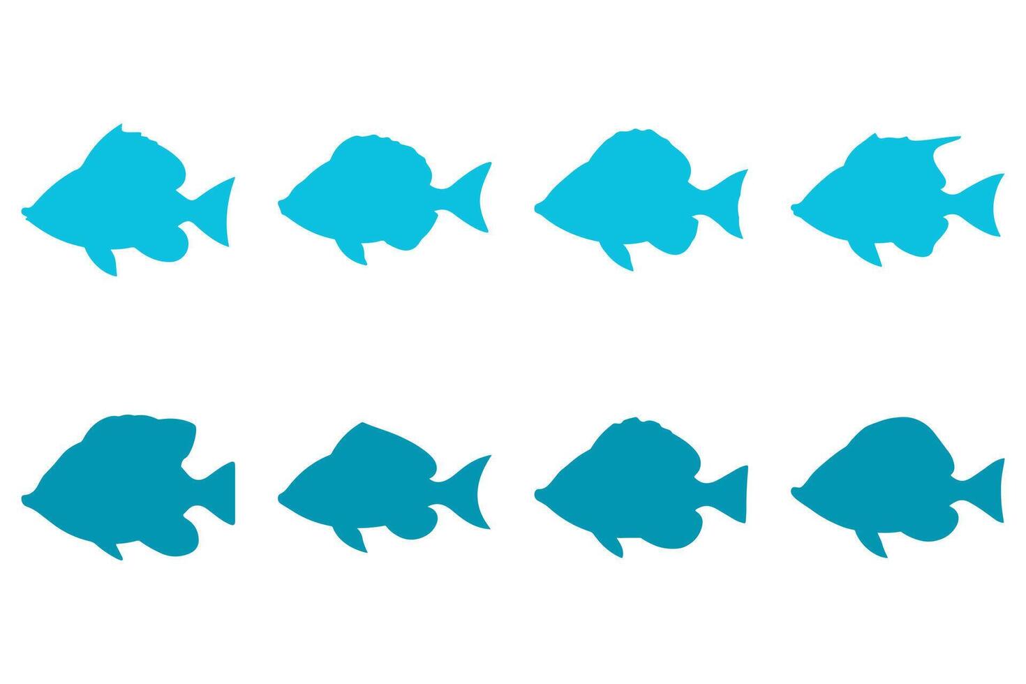 Fish Illustration Design Set vector