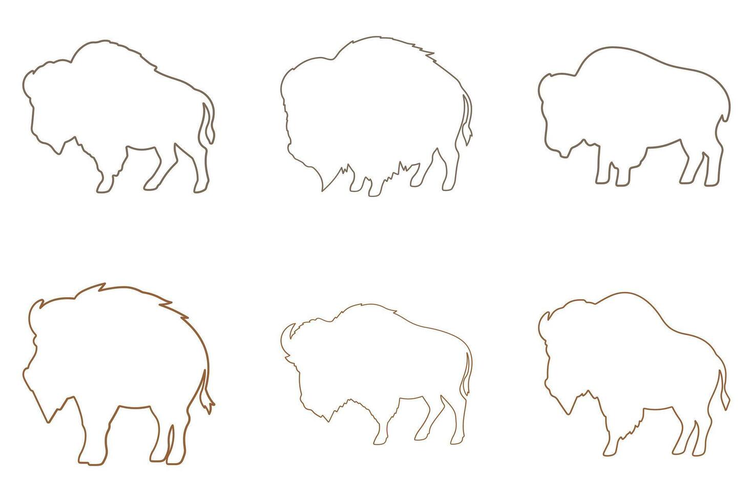 Outline Bison Illustration vector