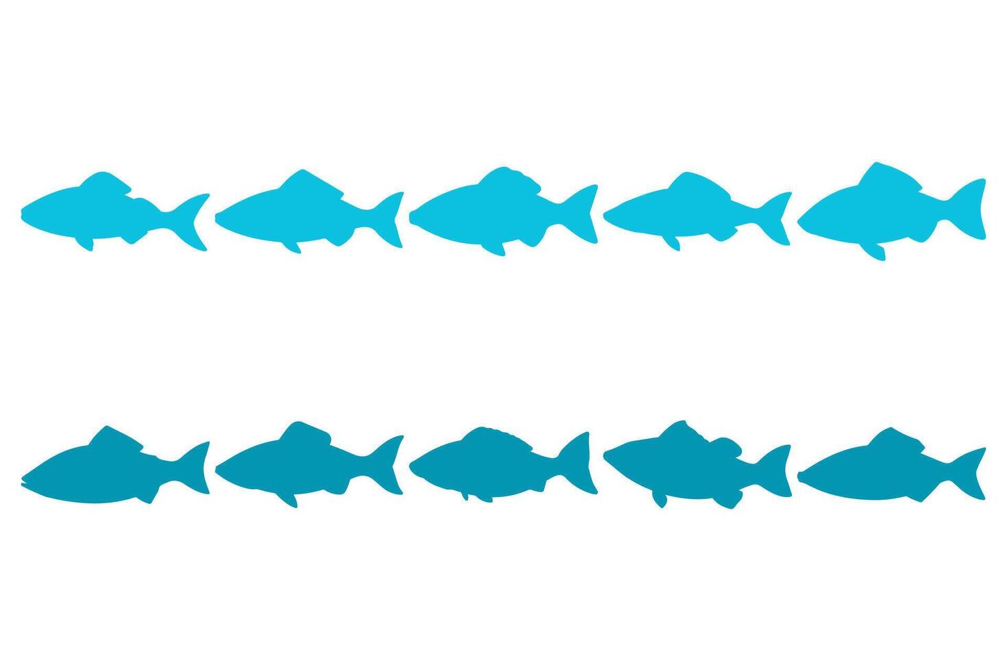 Simple Fish Illustration Icon Set vector