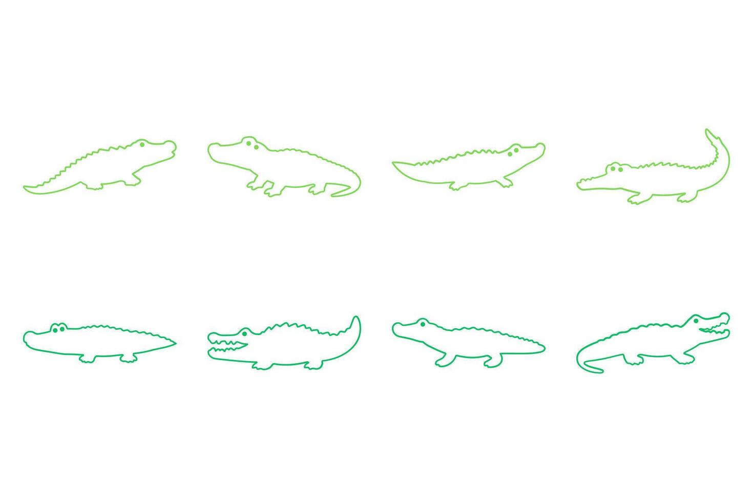 Outline Alligator Illustration vector