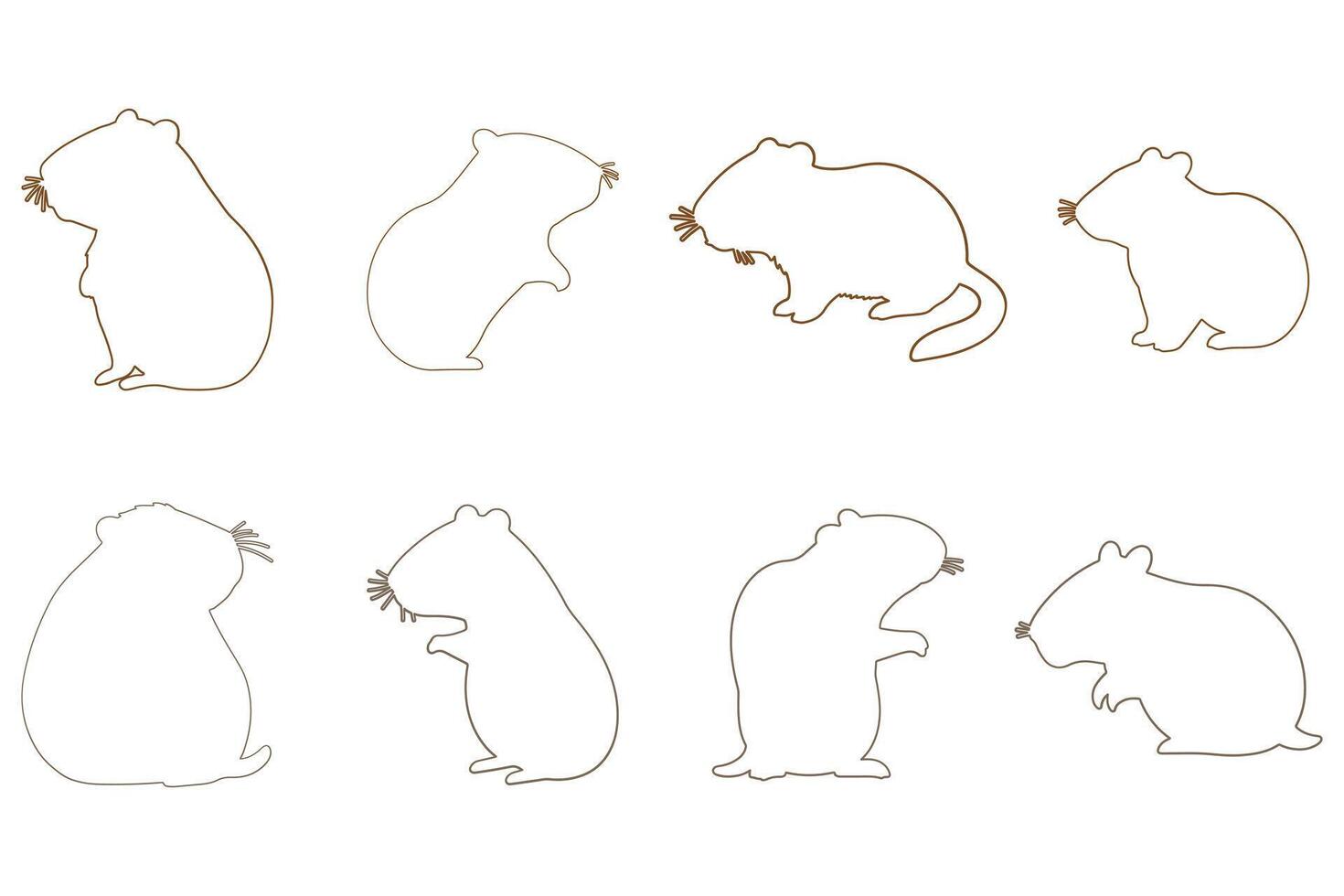 Outline Capybara Illustration vector