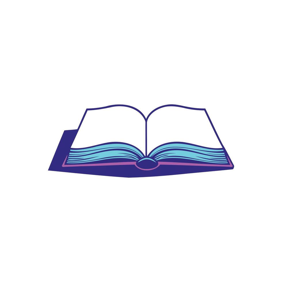 Simple Open Book Line Art Design Perfect for Study or Knowledge Themes vector