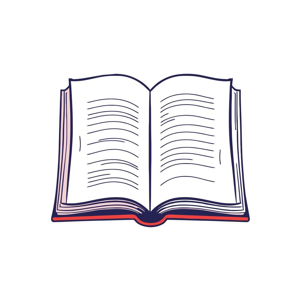 Hand-Drawn Open Book Illustration for Educational or Literary Projects vector