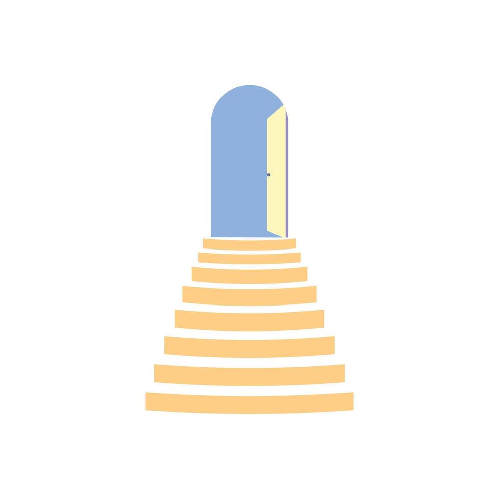 Minimalist Open Door and Stairs Symbolizing Pathway to Opportunities vector