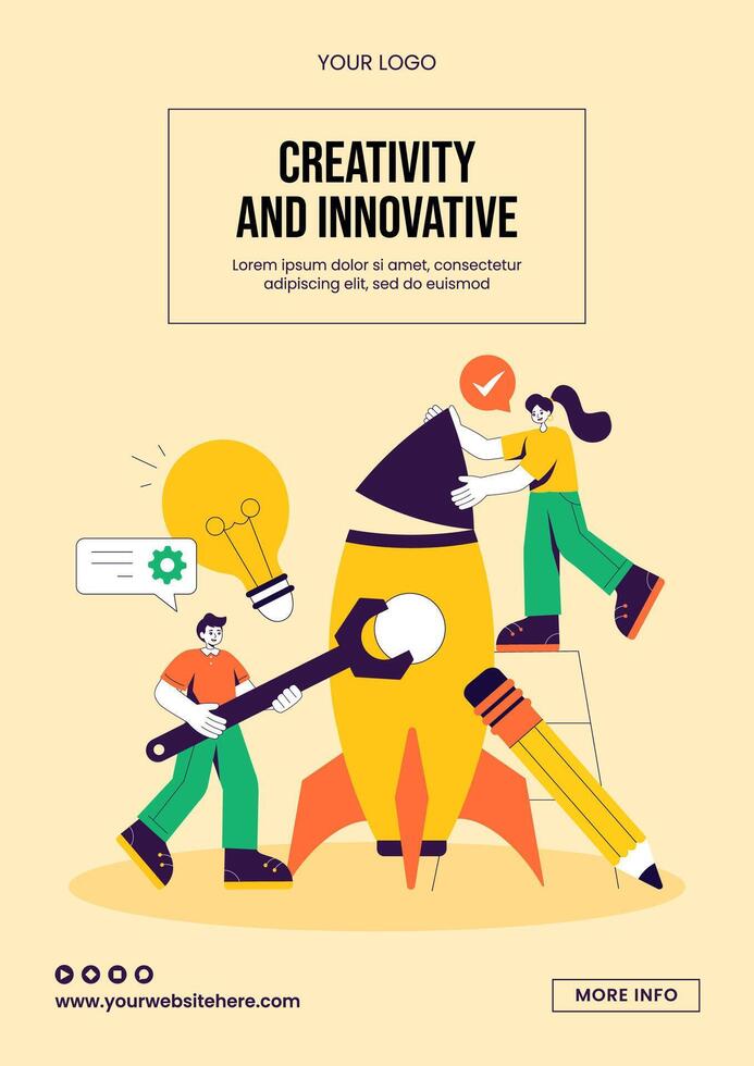 Creative and Modern Innovative Flat Cartoon Social Media Templates for Modern Illustration vector