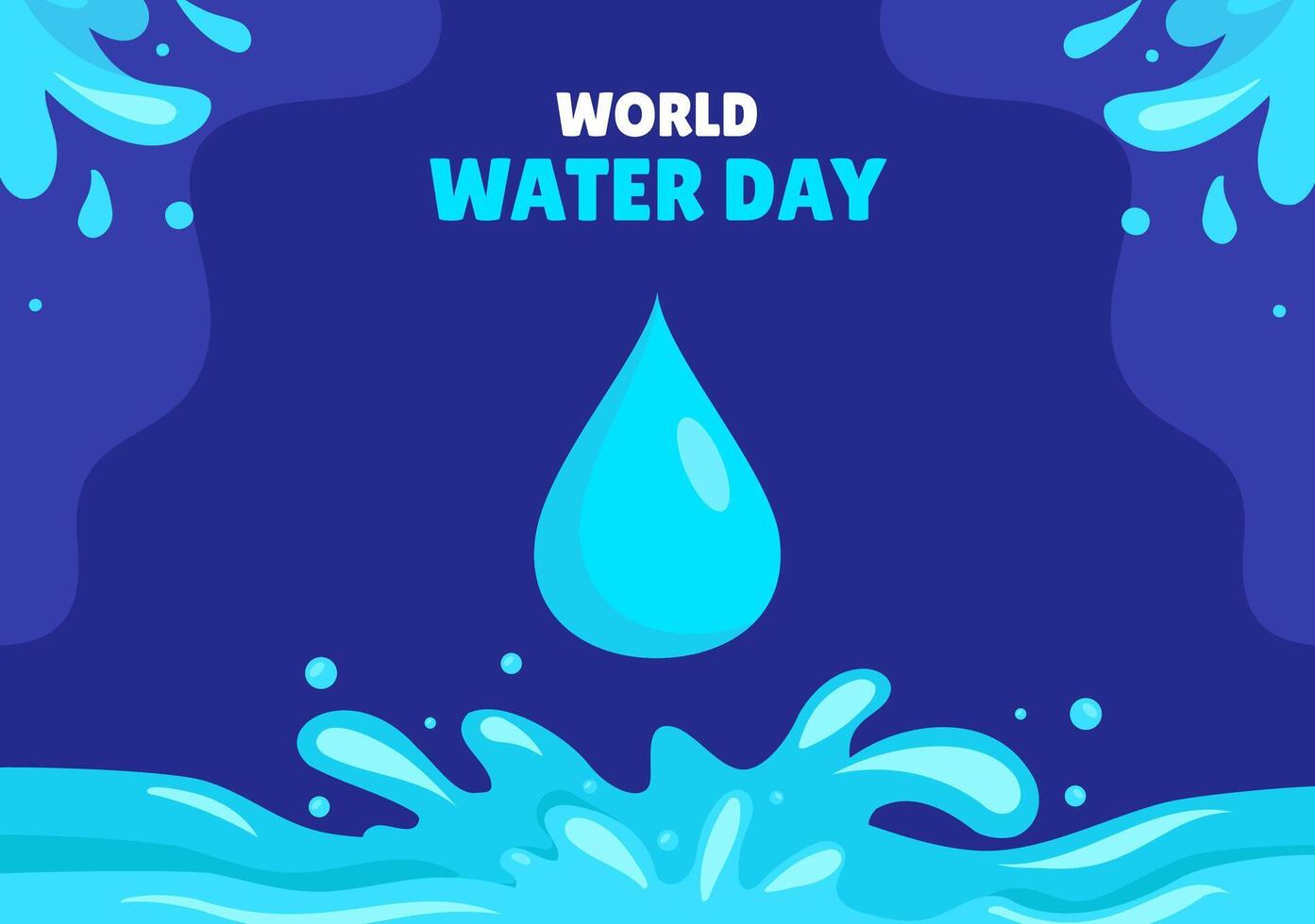 Flat Cartoon Illustration for World Water Day Social Media Templates and Backgrounds vector