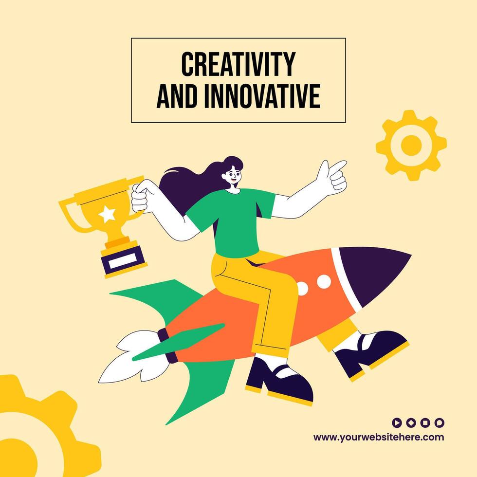 Explore Innovative and Creative Social Media Post Templates in Hand-Drawn Style Illustration vector