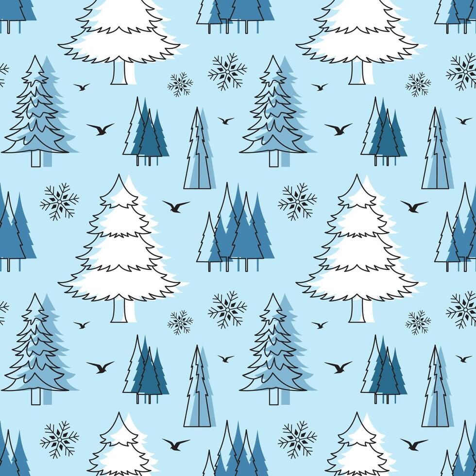 Winter Wonderland Seamless Pattern with Charming Hand-Drawn Details vector
