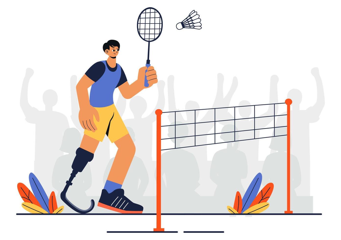 Accessibility and Inclusion in Sports Design with Disabled Athletes Participating in Games vector